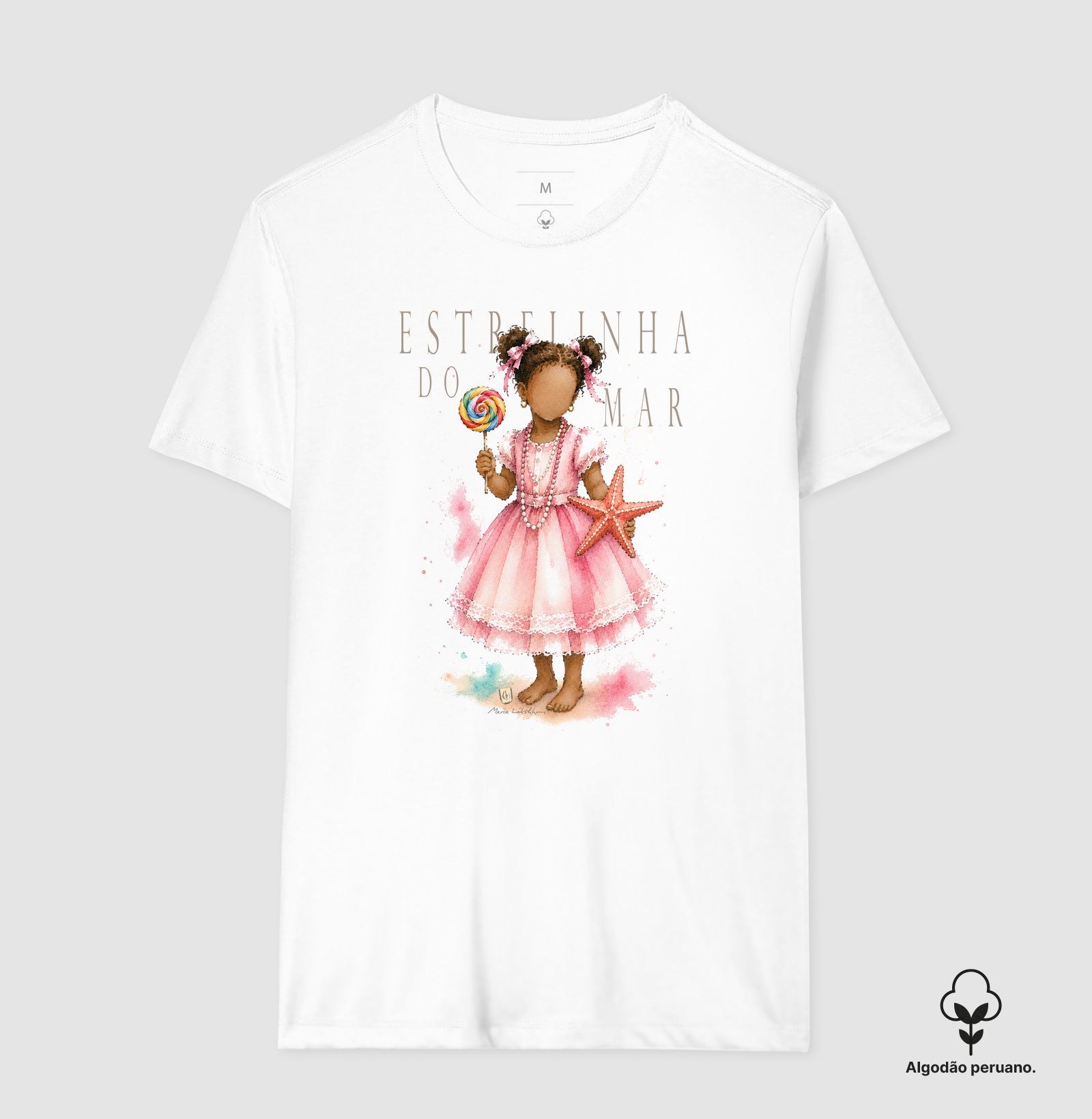 Estrelinha do Mar Maria Patuá - Camiseta Algodão Peruano