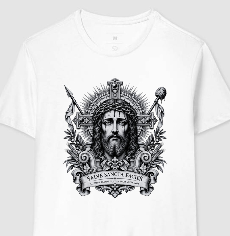 Santo Sudário — Sagrada Face em Gravura - Camiseta