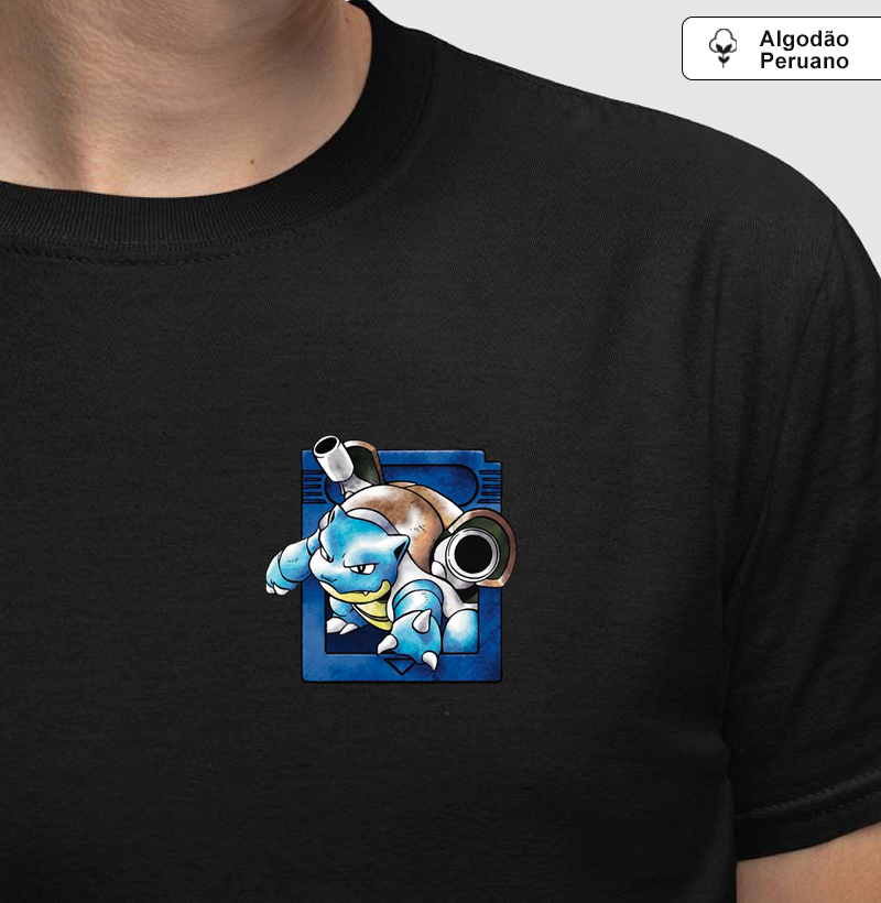 Cartucho Edition- Blastoise - Camiseta Algodão Peruano