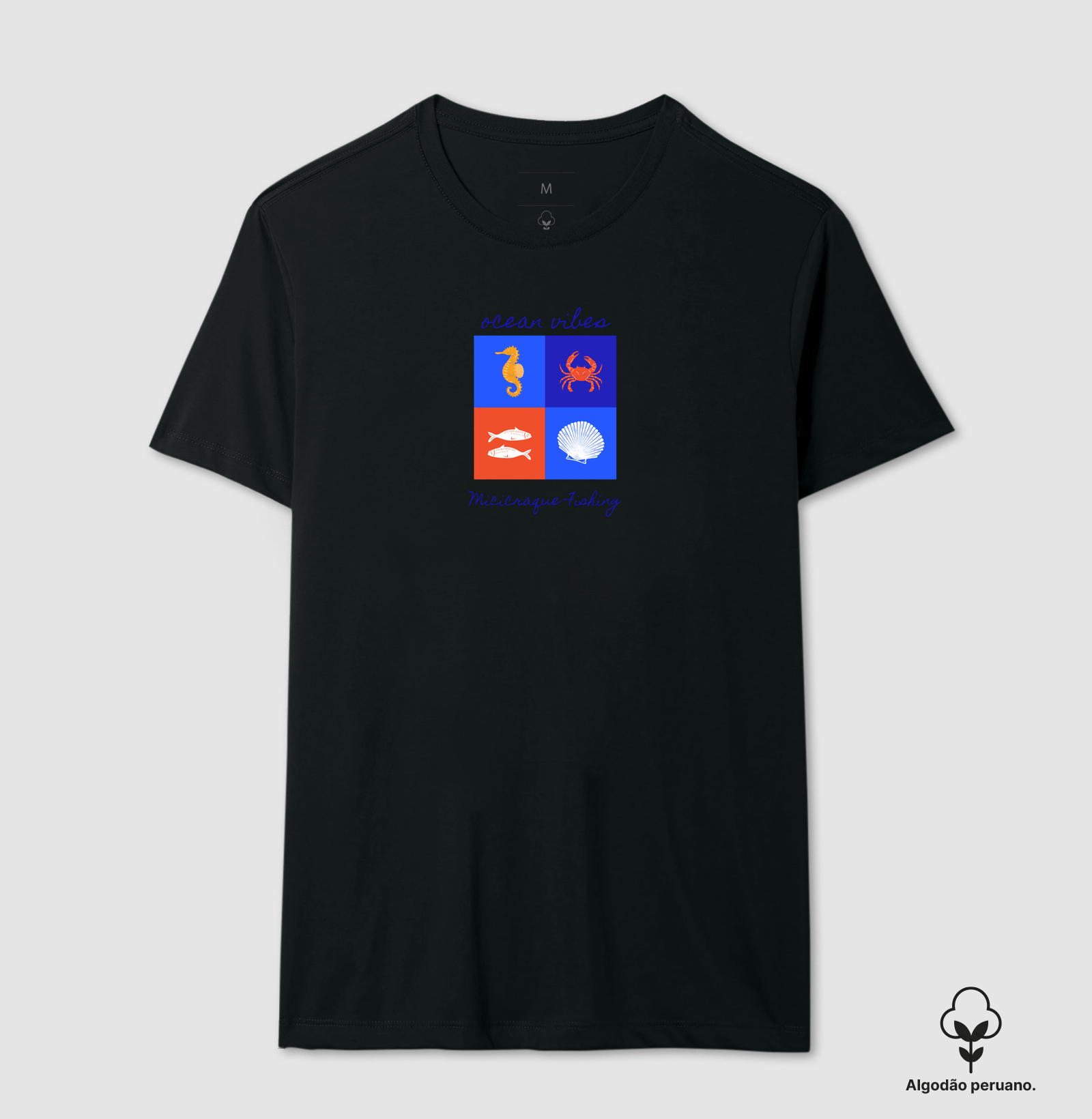 Minicraque Fishing - Ocean Vibes - Camiseta Algodão Peruano