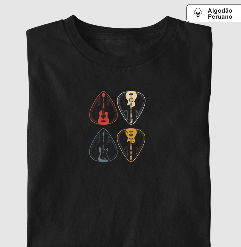 Camiseta Algodão Peruano Guitar Pick