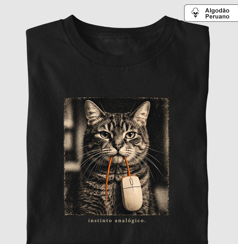 Camiseta instinto analógico - Camiseta Algodão Peruano