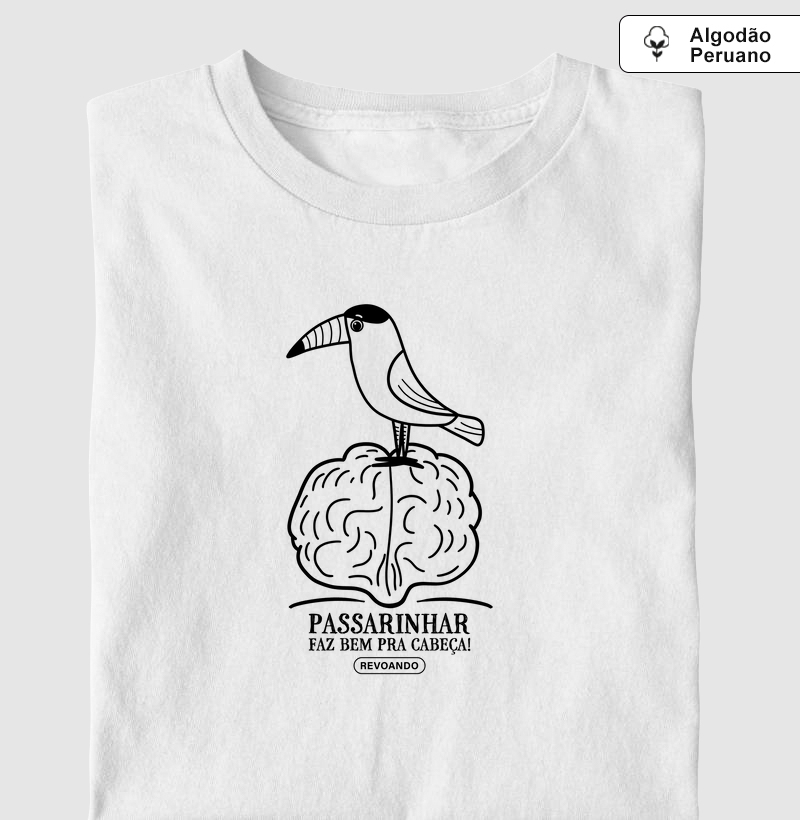 Aves em Texto - Bird brain - Algodão Peruano