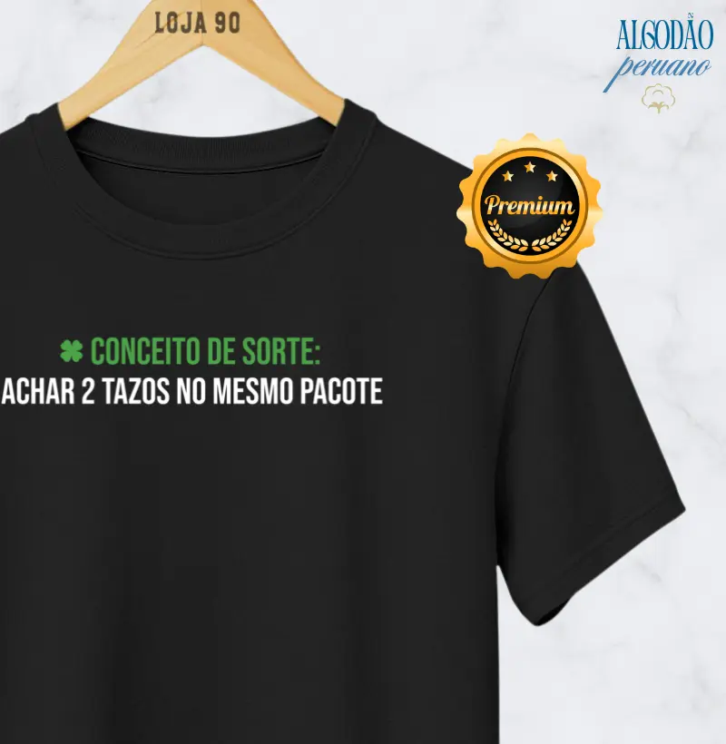 Conceito de sorte: achar 2 Tazos no mesmo pacote