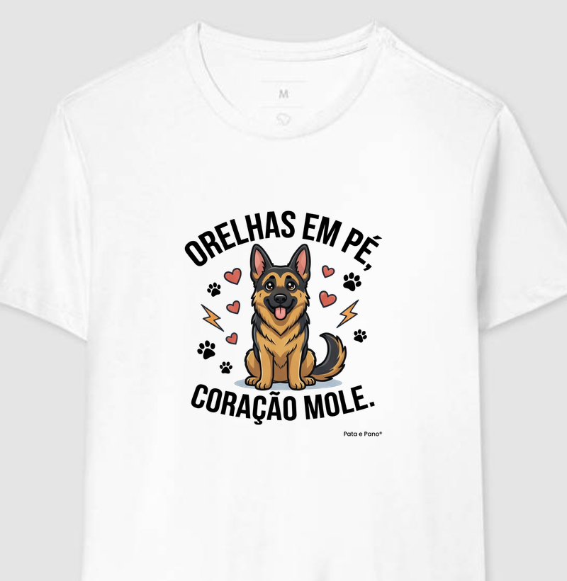 CAMISETA PASTOR ALEMÃO CORAÇÃO MOLE