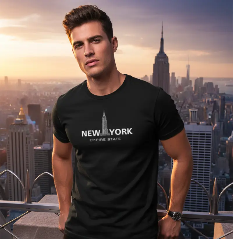 Camiseta Premium Masculina - New York Empire State
