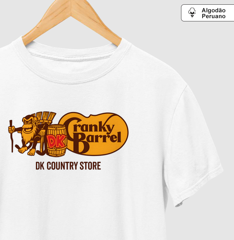 Donkey Kong Country - Cranky Store - Camiseta Algodão Peruano