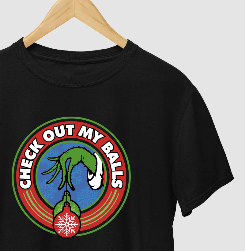 Camiseta Grinch Olha as Minhas Bolas