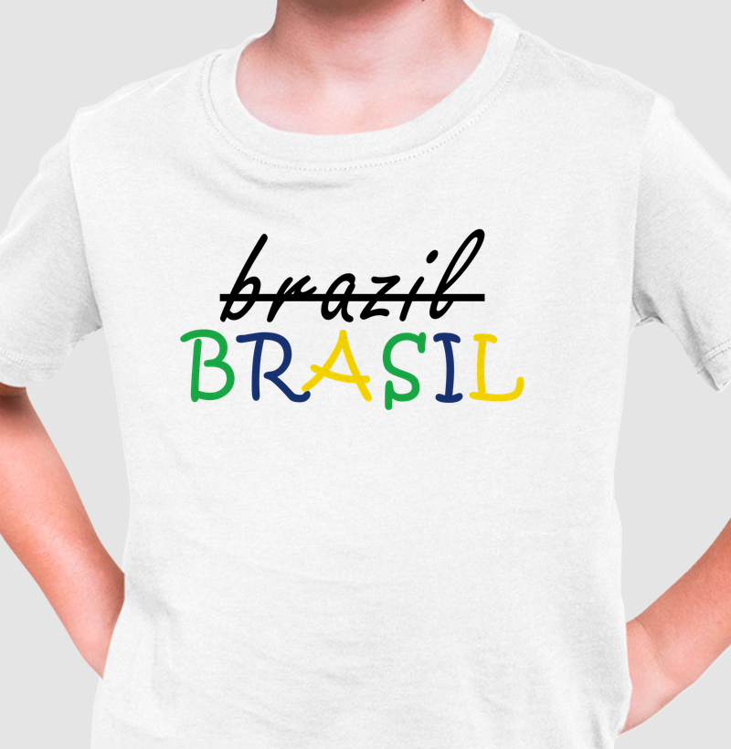 Camiseta Infantil Brasil com S