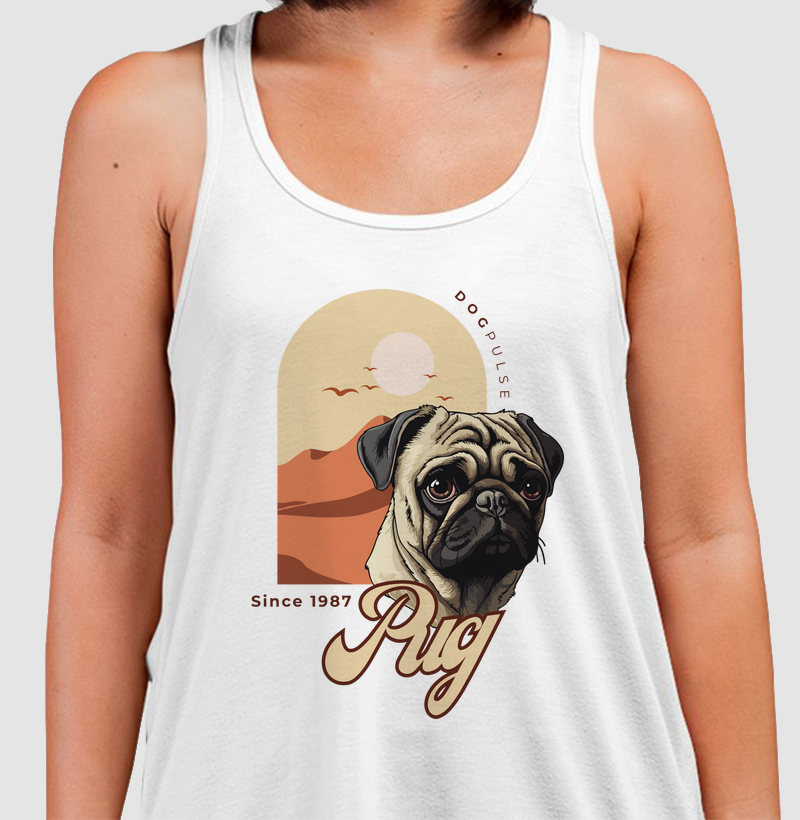 Camiseta Regata Pug Busto Dog Pulse