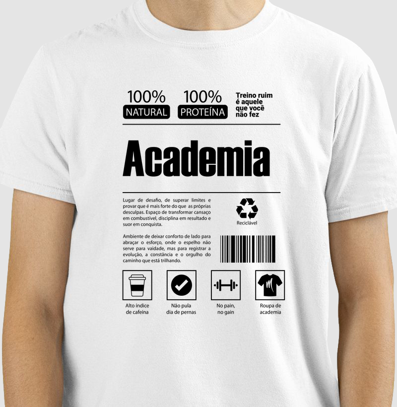 T-Shirt - Produto Academia