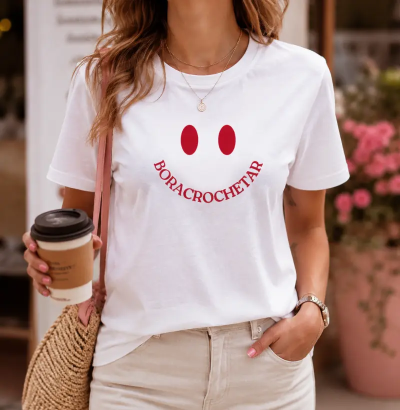 Camiseta Bora Crochetar Smile