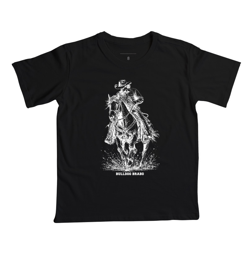 Cowboy Riding Horse Bulldog Brabo - Camiseta Infantil