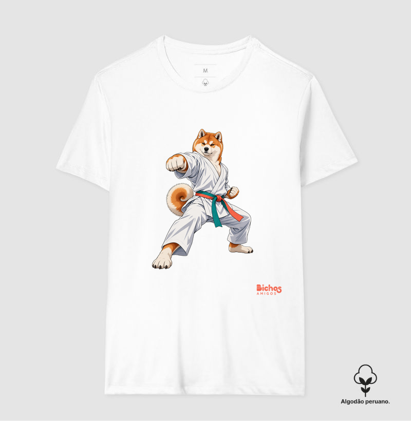 Akita Inu-karate - Camiseta Algodão Peruano