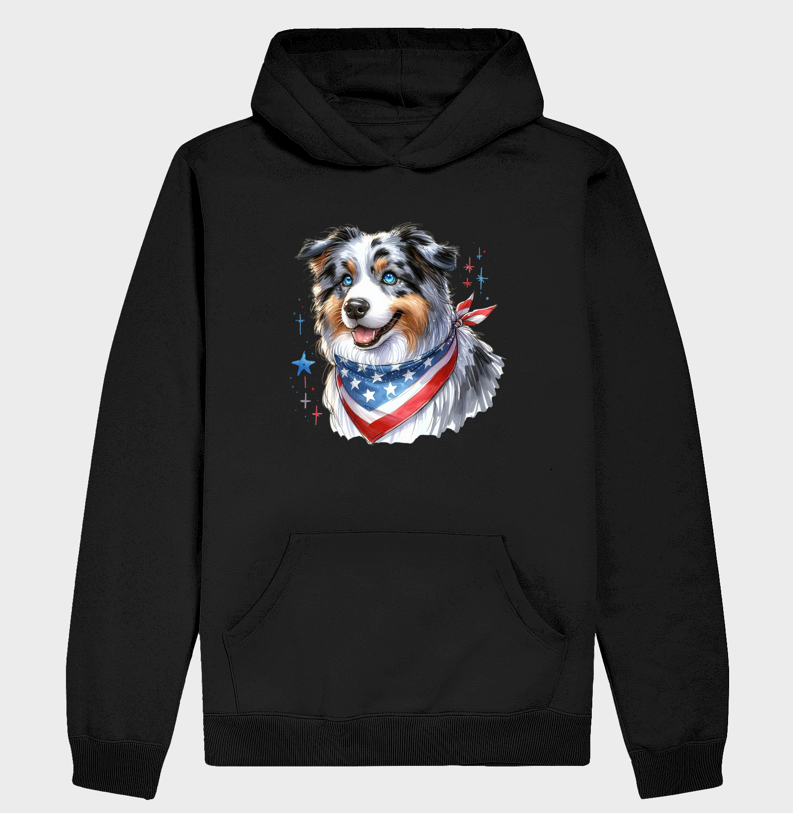 Australian Shepherd Blue Merle Bandeira