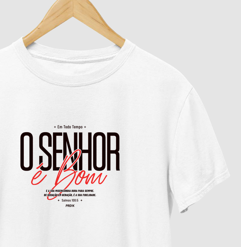 Camiseta Algodão com Estampa - O SENHOR é Bom