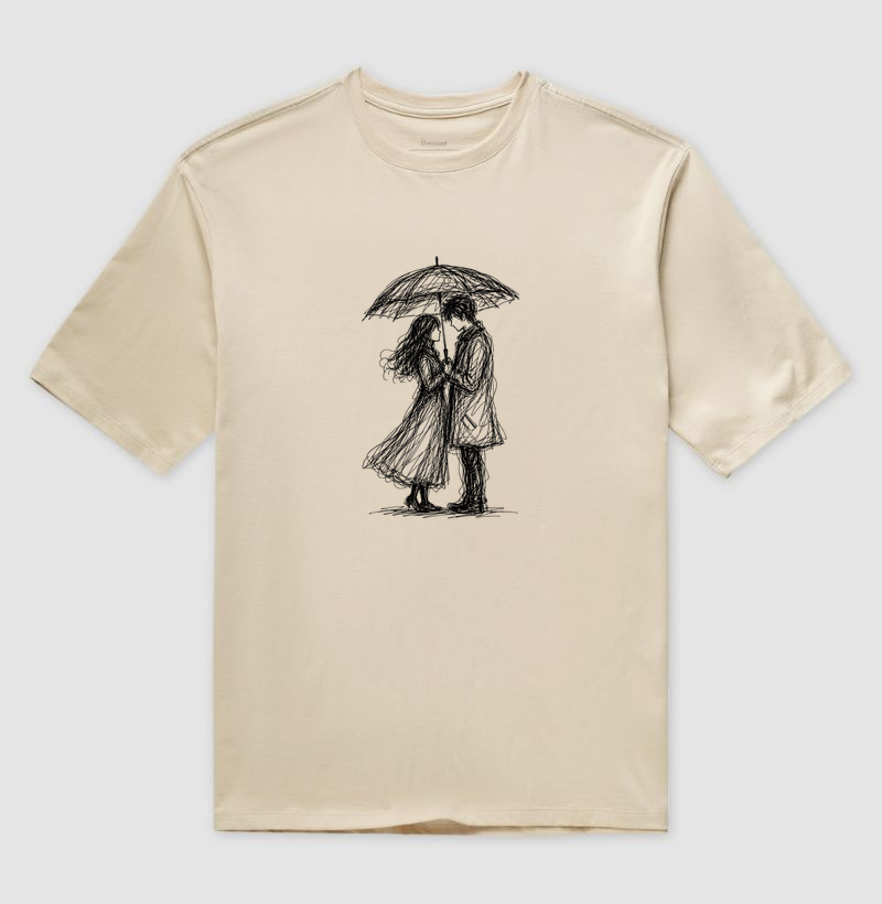 Camiseta Oversized - Casal apaixonado - dorama coreano