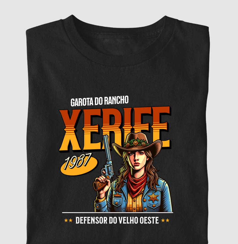 Camiseta Feminina Xerife Garota do Rancho - Country Vintage