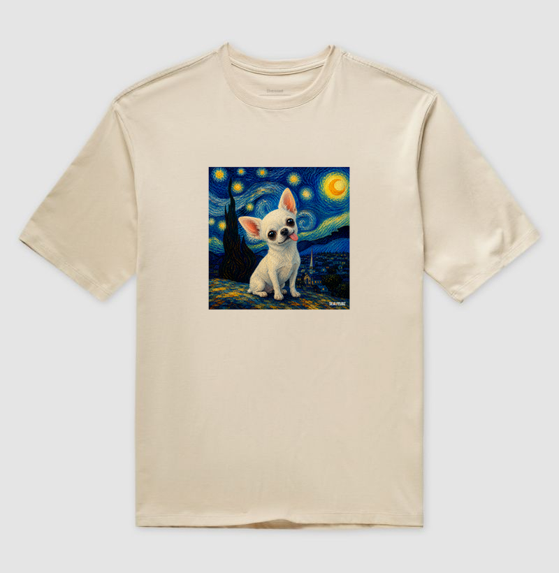 Chihuahua Estrelado 🌙✨🐾 - Camiseta Oversized