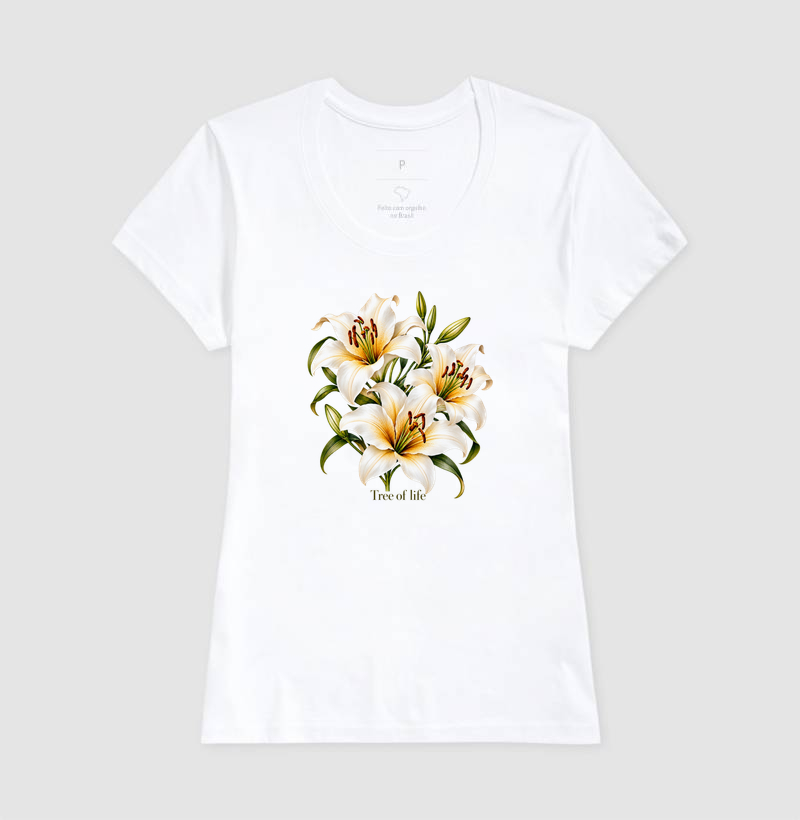 Camiseta Feminina Lírio do Invisível - Camiseta