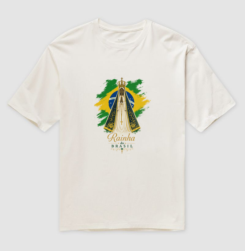 Camiseta Oversized Nossa Senhora Aparecida Rainha do Brasil