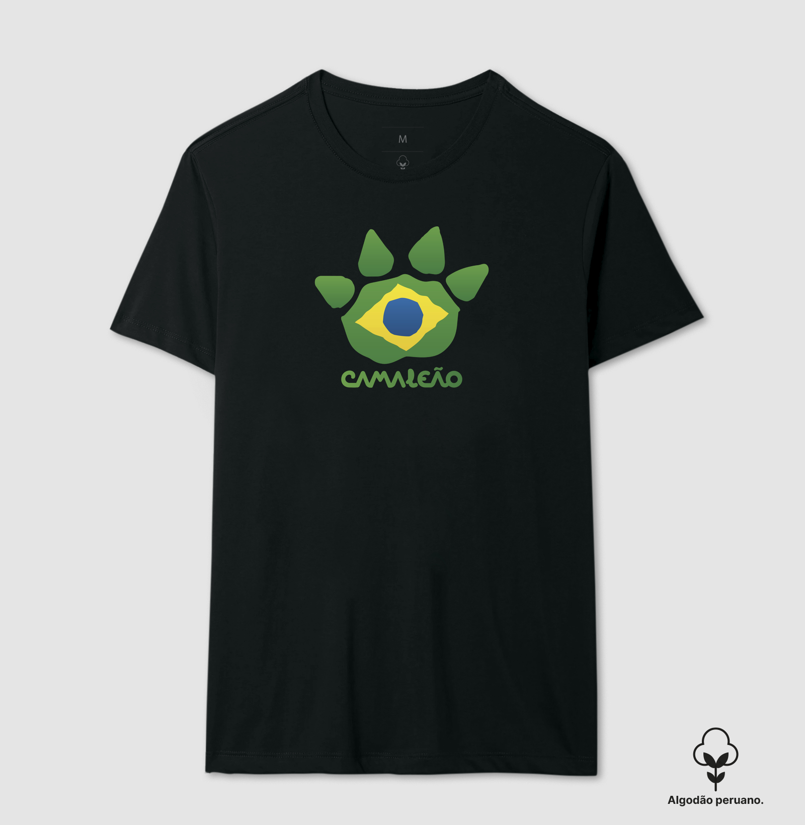 Camiseta Premium Masculina Camaleão - Bandeira do Brasil