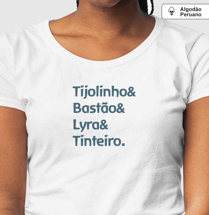 Tijolinho, bastão, lyra & tinteiro.