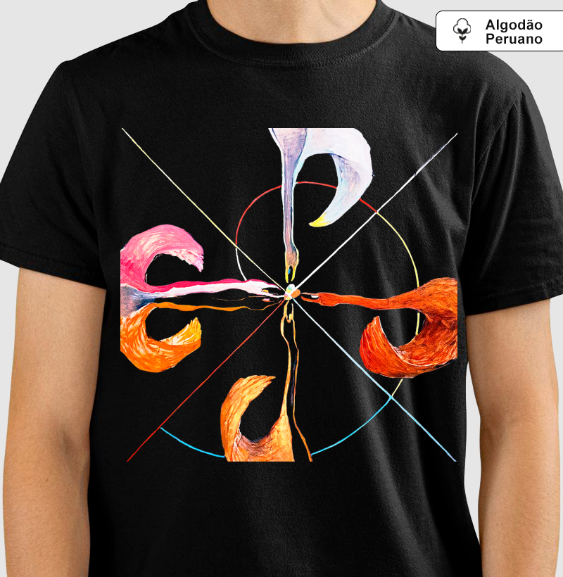 Camiseta Hilma af Klint Arte Abstrata Geométrica | Algodão Peruano Premium