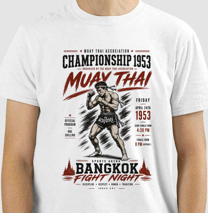 Camiseta masculina Muay Thai Championship Vintage