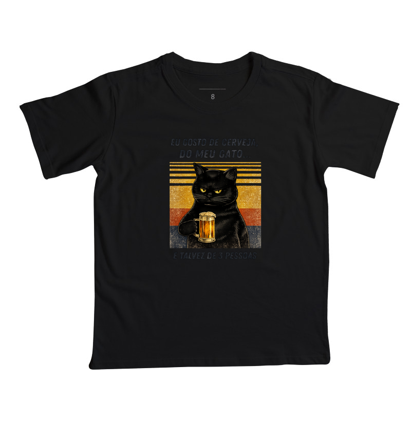 Camiseta Cerveja, Gato e 3 Amigos