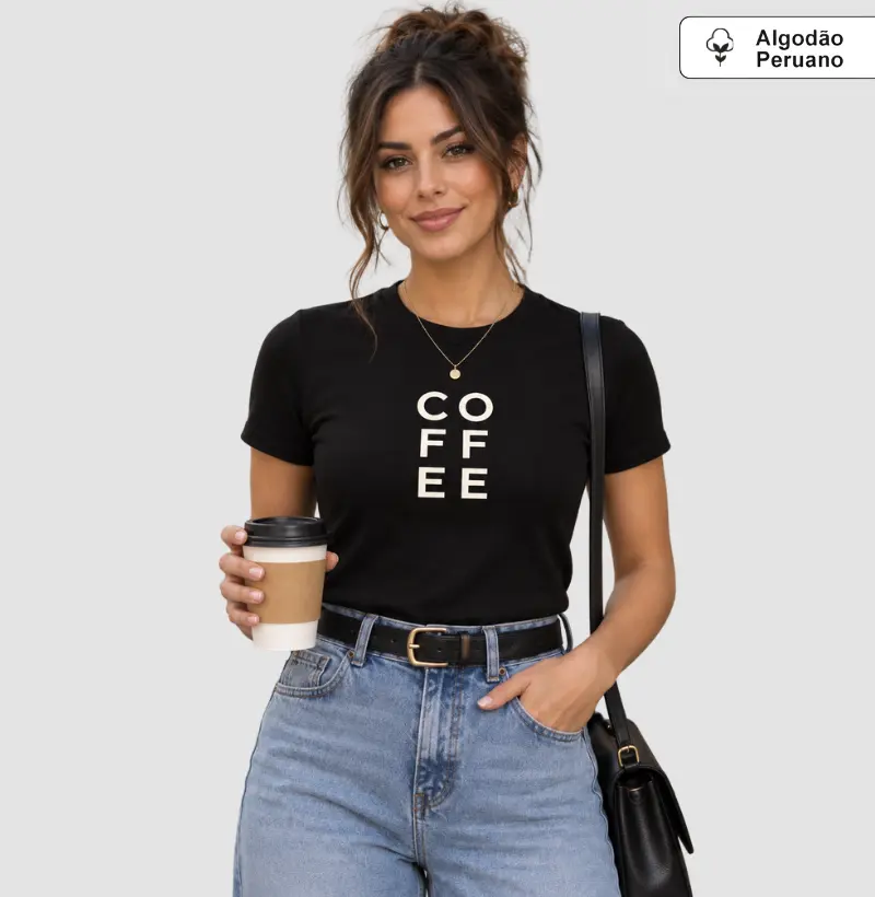 Camiseta Coffee Minimal — Algodão Peruano
