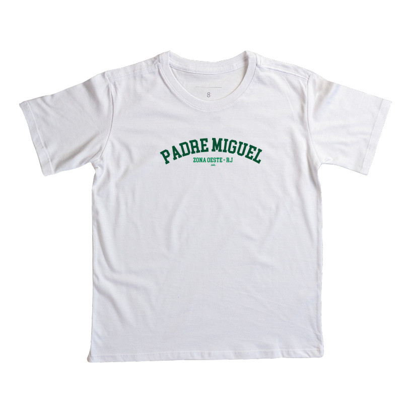 Padre Miguel - Verde e Branco - Camiseta Infantil