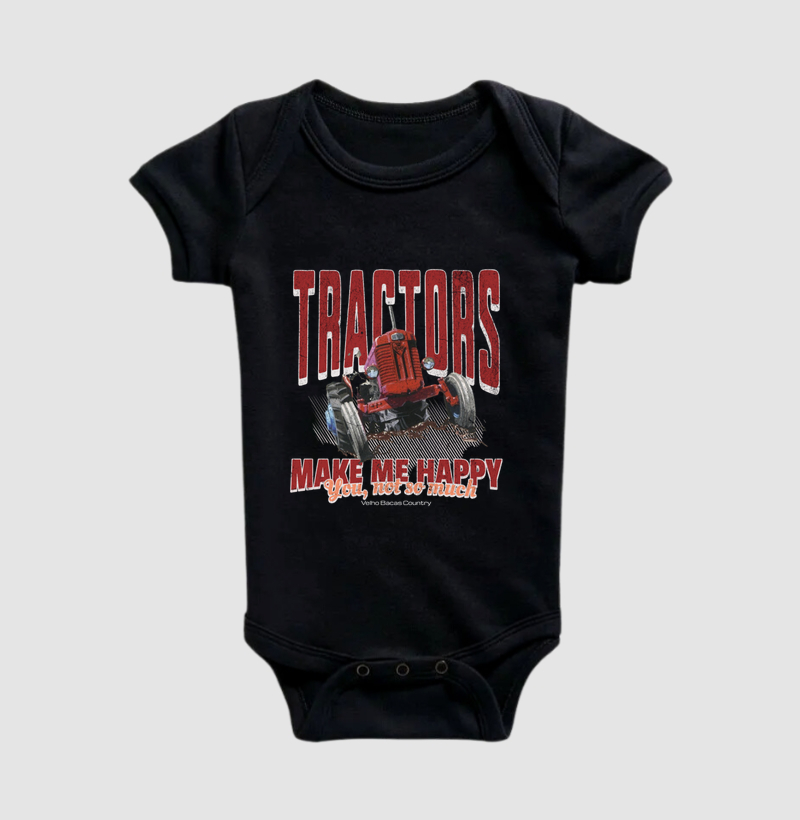 Tratores me fazem Feliz - Body Infantil