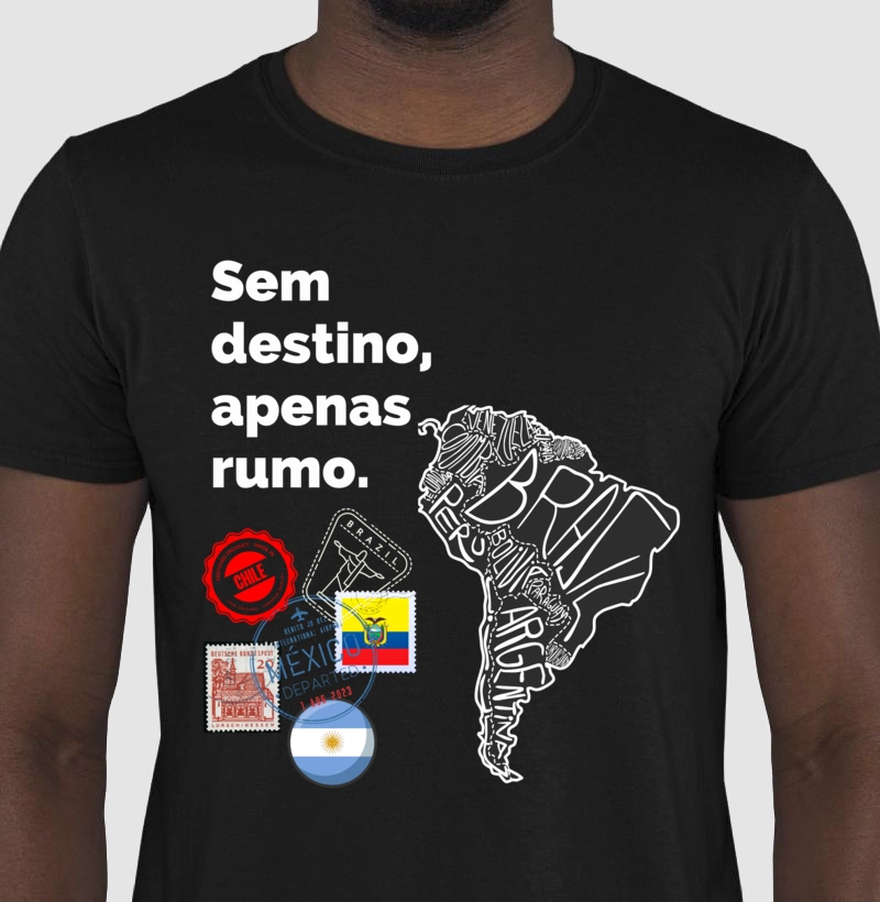 Camiseta Motociclista Sem destino, apenas rumo.