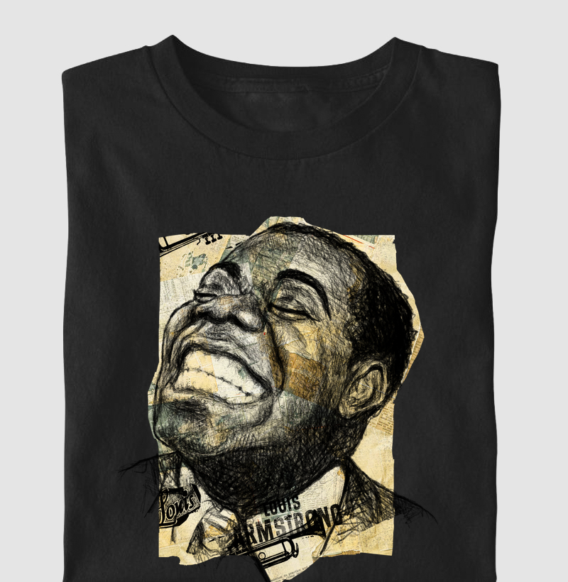Louis Armstrong - Desenho e colagem
