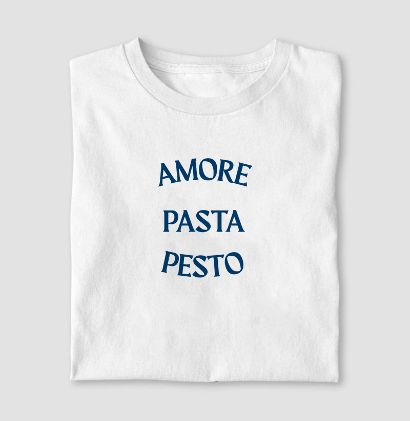 Camiseta Amore Pasta Pesto Blue