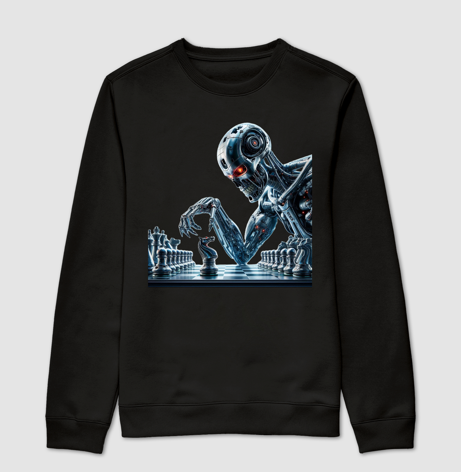 Cyborg jogando xadrez