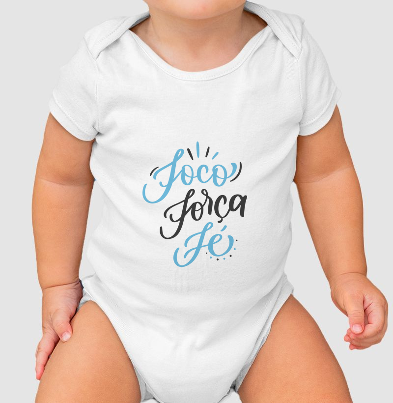 camiseta - Foco, força, fé
