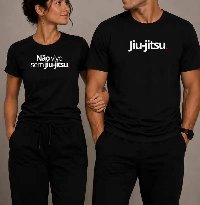 Camisetas Casal Jiu-Jitsu | Não Vivo sem Jiu-Jitsu (valor unitário)