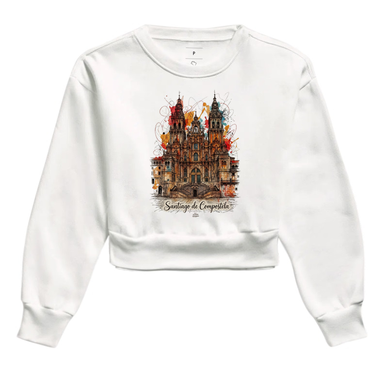 Camiseta Santiago de Compostela | Catedral - Cropped Moletom