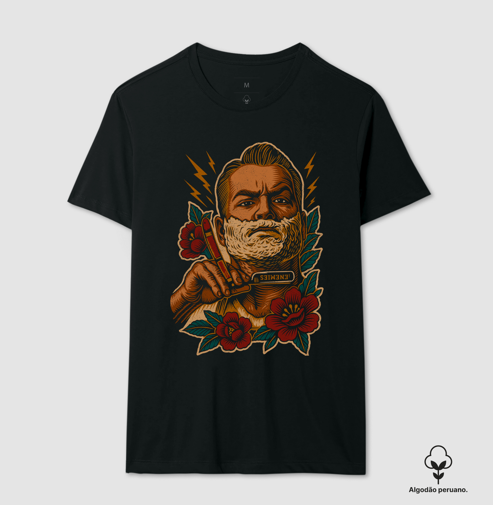 Até os inimigos florescem. - Camiseta Algodão Peruano