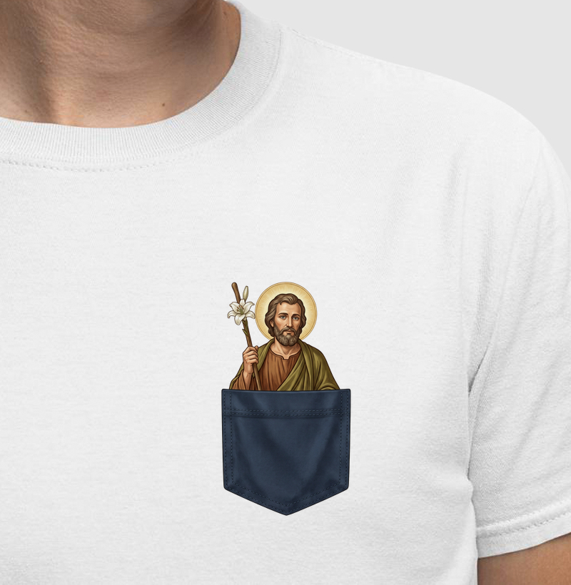 Camiseta São José Com Cajado