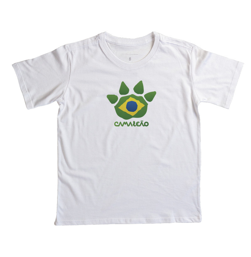 Camiseta Infantil Camaleão - Bandeira do Brasil