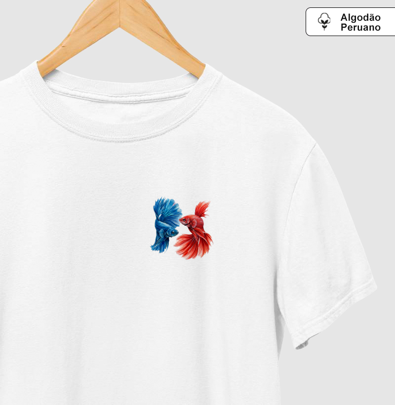 Peixes - Mini - Bettas - Algodão Peruano - Camiseta Algodão Peruano