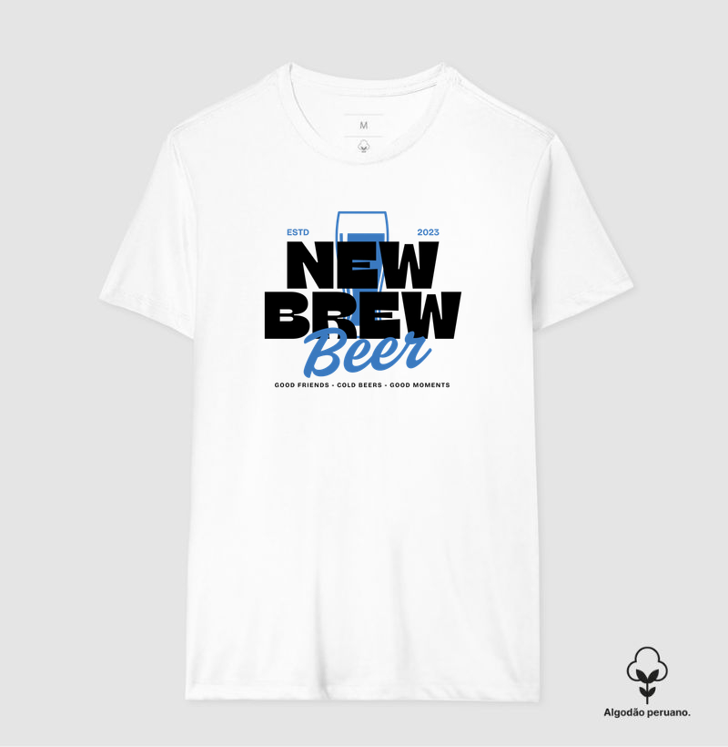 New Brew Beer - Camiseta Algodão Peruano
