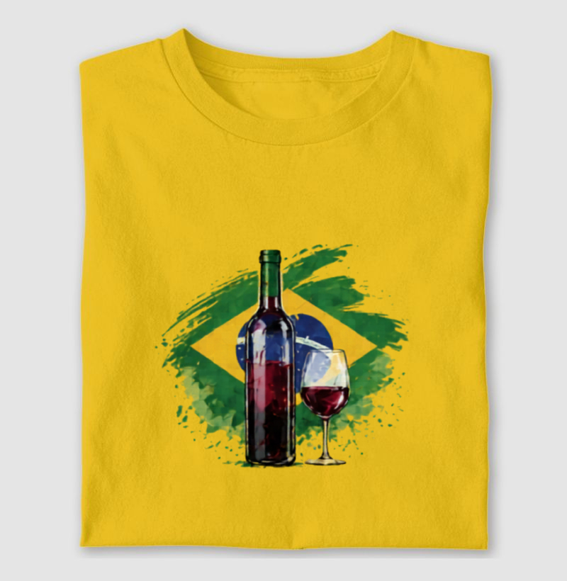 Bandeira do Brasil e vinho