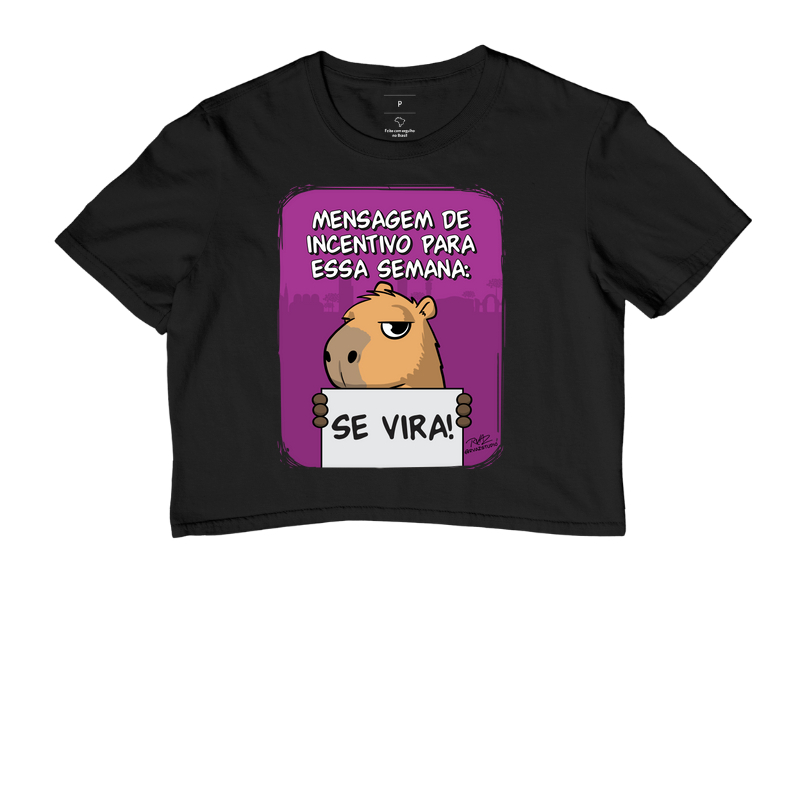Camiseta Capivara Se Vira - Cropped