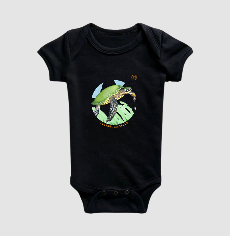 Body Infantil KIRI - Tartaruga-Verde