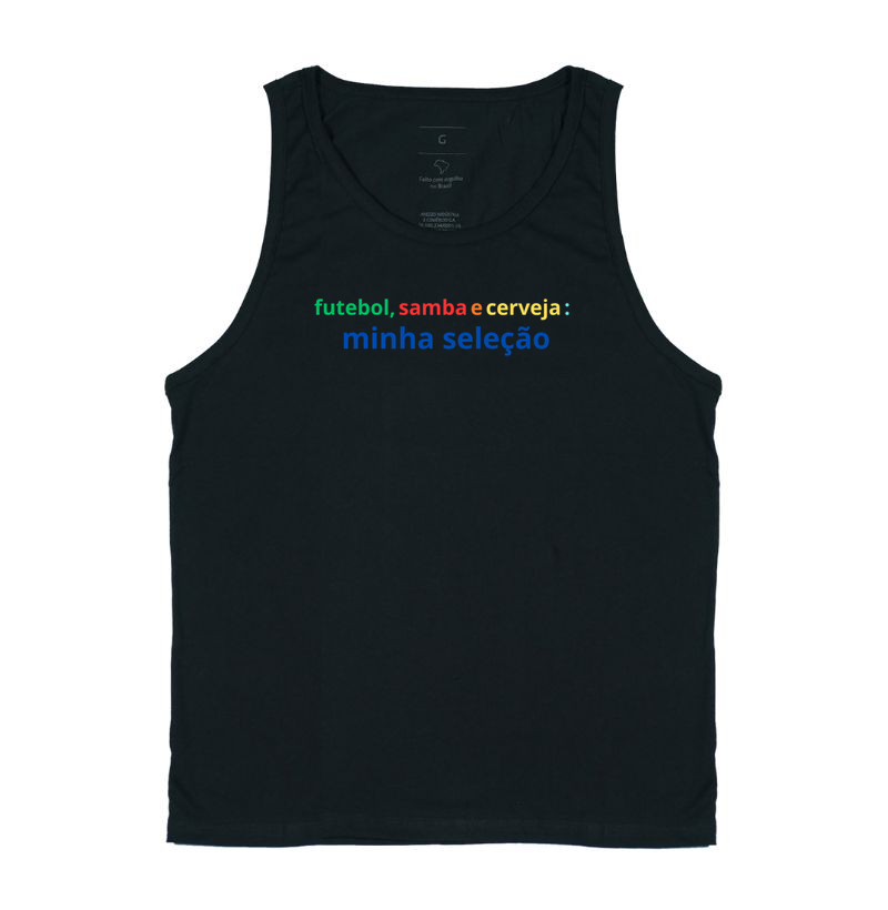 camiseta futebol, samba e cerveja: minha seleção
