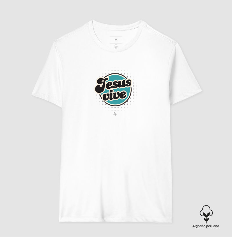 Jesus vive (maior) - Camiseta Algodão Peruano